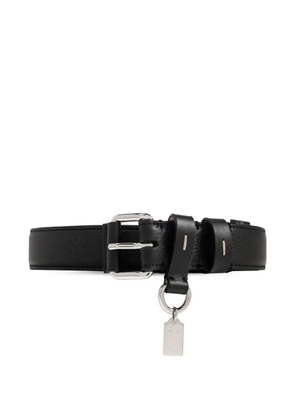 Maison Margiela logo-plaque buckle leather belt - Black