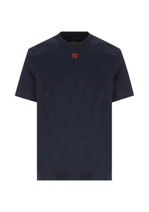 FENDI logo-embroidered T-shirt - Blue
