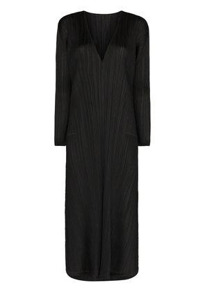 Pleats Please Issey Miyake V-neck plissé midi dress - Black