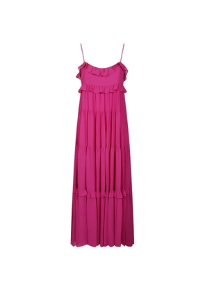 Michael Kors tiered-ruffles midi dress - Pink