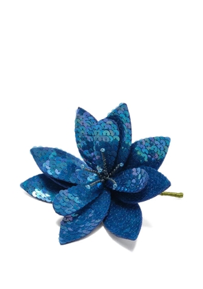 MALIPARMI sequin-embellished flower brooch - Blue