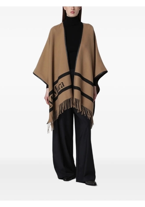 Max Mara jacquard wool poncho - Brown