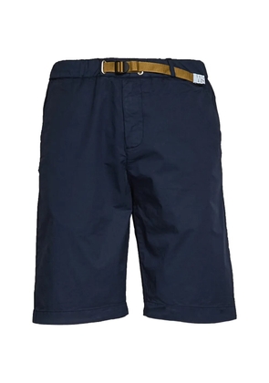 White Sand drawstring belted cotton bermuda shorts - Blue