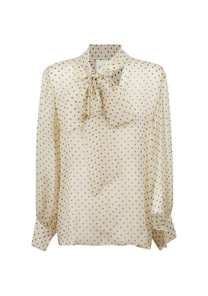CRIDA polka dot tie-neck blouse - Neutrals