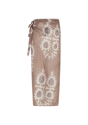 Bazar Deluxe patterned wrap skirt - Brown
