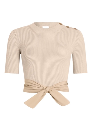 Patou knot buttoned T-shirt - Neutrals