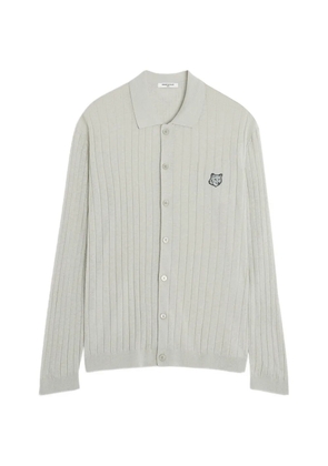 Maison Kitsuné Fox Head ribbed cardigan - Neutrals