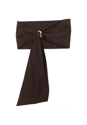 Forte Forte taffettas jewel buckle belt - Brown