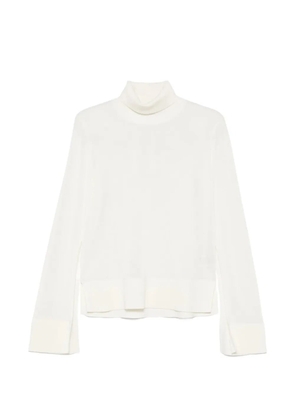 TOTEME turtleneck slit-sleeve top - White