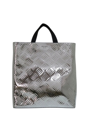 Prada Pre-Owned 2013-2025 Metallic Spazzolato Embossed Leather tote bag - Silver