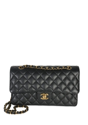 CHANEL Pre-Owned 2021-2025 medium Classic Double Flap quilted caviar shoulder bag - Black