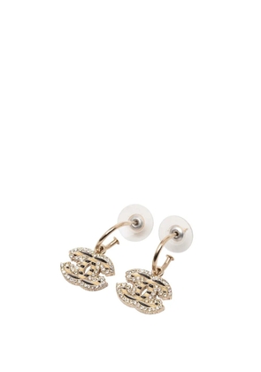 CHANEL Pre-Owned 2006 CC Gold Plated and Enamel Rhinestones Drop Hoop Earrings costume earrings