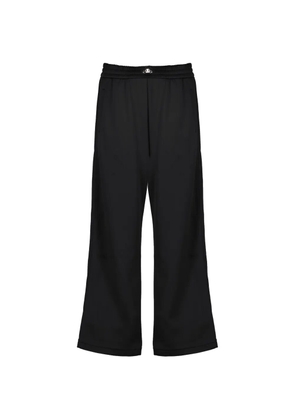 FENDI logo engraved trim trousers - Black