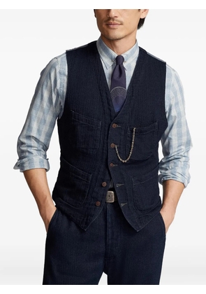 Ralph Lauren RRL denim-panel waistcoat - Blue