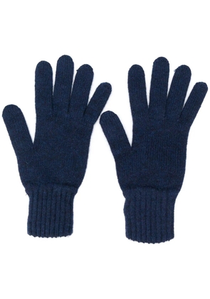 Pringle of Scotland gloves with ribbed details - Blue