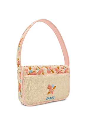 STAUD Tommy beaded floral shoulder bag - Neutrals