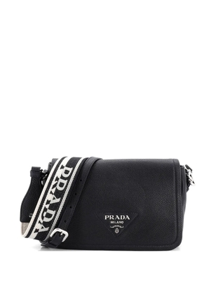 Prada Pre-Owned Flou Flap Vitello Daino Small shoulder bag - Black