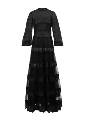 Costarellos Jacey embroidered tulle gown - Black