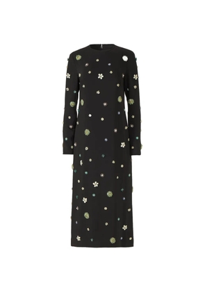Costarellos Brionka embellished crepe midi dress - Black