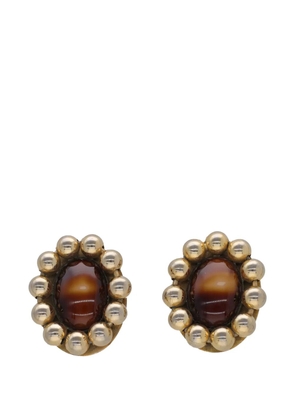 Vintage beaded clip-on earrings - Gold