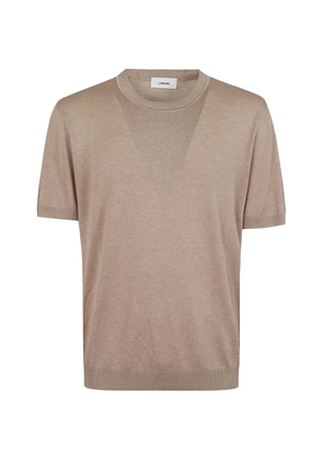 Lardini short-sleeved knitted T-shirt - Neutrals