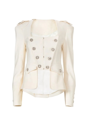 Costarellos Bettina crystal-button blazer - Neutrals