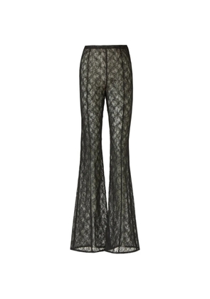 Costarellos Lannie corded-lace flared-leg trousers - Black