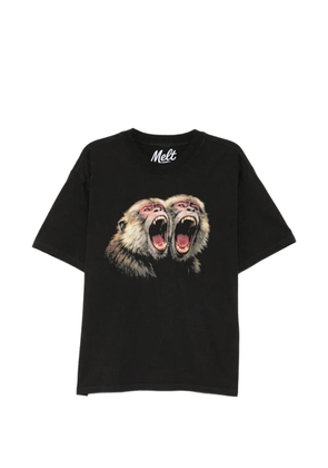 Melt monkey-print T-shirt - Black