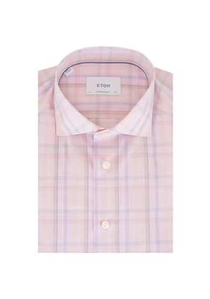 Eton poplin checked shirt - Pink