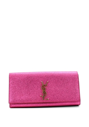 Saint Laurent Pre-Owned Classic Monogram Metallic Calfskin Long clutch bag - Pink