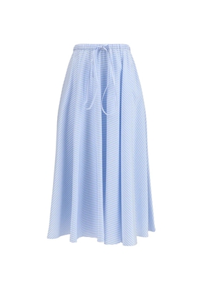 CRIDA Locorotondo striped midi cotton skirt - Blue