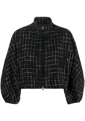 Herno grid-patterned cropped jacket - Black
