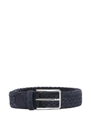 Canali braided leather belt - Blue