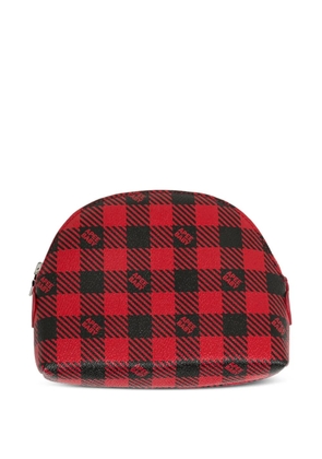 APEE™ by *A BATHING APE® checked make up bag - Red