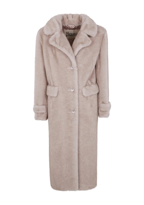 Herno buttoned flap-pocket coat - Neutrals