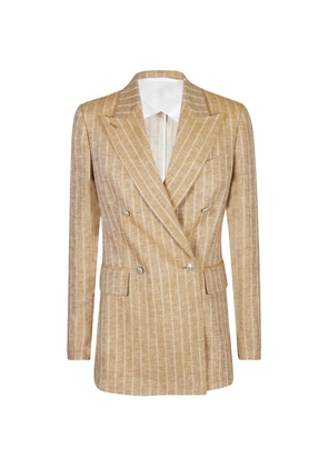 Eleventy double-breasted striped blazer - Neutrals
