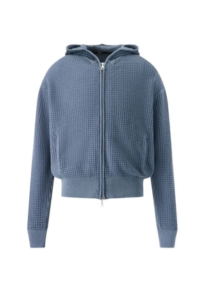 COOR waffle cotton hoodie - Blue