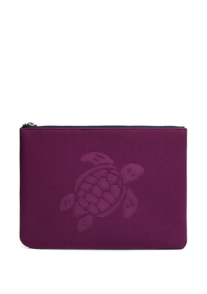 Vilebrequin turtle embossed clutch - Purple