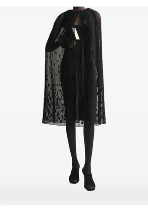 TOTEME floral-embroidered plissé cape - Black