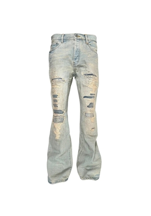 Purple Brand P026 destroyed repair bootcut jeans - Blue
