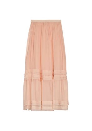 MOMONÌ elasticated ruffled midi skirt - Pink