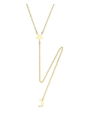 OBSIDIAN star moon pendant necklace - Gold