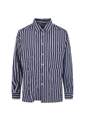 Nuur striped-pattern pocket shirt - Blue