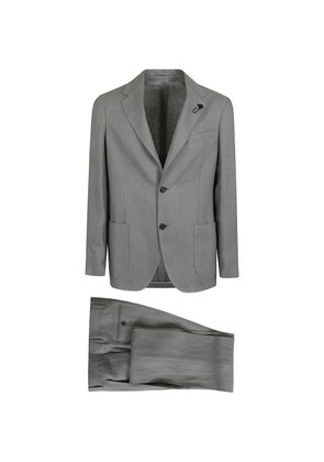 Lardini flower-pin buttoned suit - Grey