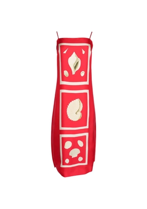 Oroton shell-embellished maxi dress - Red