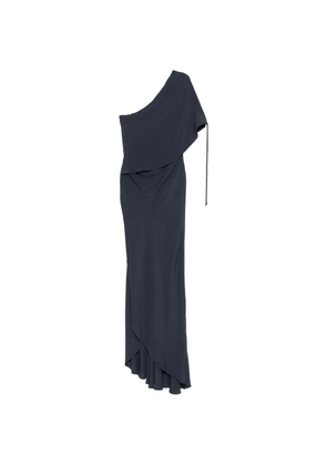 Semicouture one-shoulder draped maxi dress - Blue