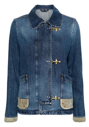 Fay leather-trim denim jacket - Blue