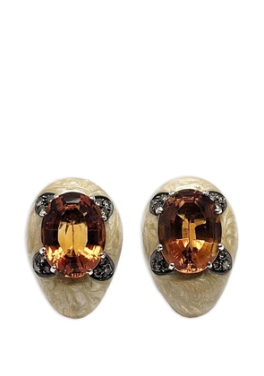 Andreoli diamond citrine oval earrings - Silver