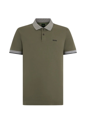 BOSS Paddy patterned collar polo shirt - Green