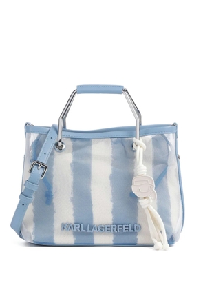 Karl Lagerfeld small Ikon striped tote bag - Blue